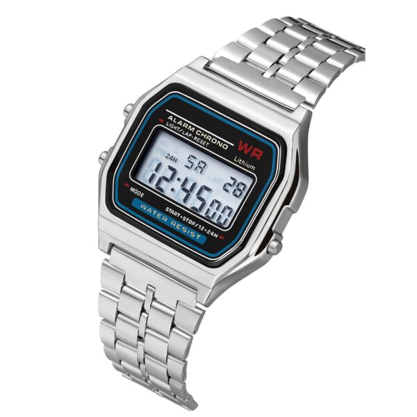 WR F91W Steel Band Electronic Watch - Image 3