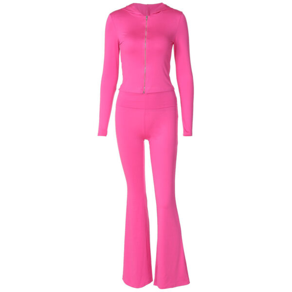 Zipper & Flared Pants Set - Image 4