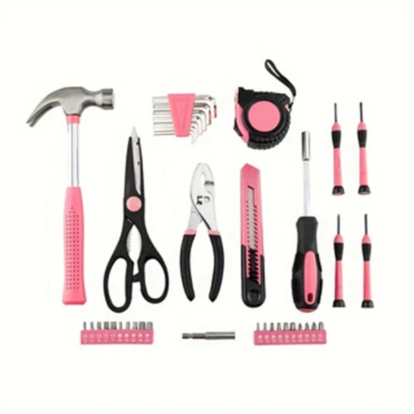 39-Piece All Purpose Household Pink Tool Kit for Girls, Ladies and Women - includes All Essential Tools for Home, Garage, Office and College Dormitory Use - Image 5