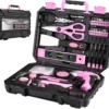 DEKO Pink 98 Piece Tool Set,General Household Hand Tool Kit with Plastic Toolbox Storage Case - Image 4