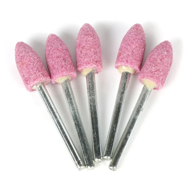 10Pcs Abrasive Mounted Stone For Dremel Accessories Grinding Stone Wheel Head For Dremel Rotary Tools Bullet-Shape Pink - Image 4