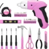 DEKO Pink 98 Piece Tool Set,General Household Hand Tool Kit with Plastic Toolbox Storage Case - Image 3