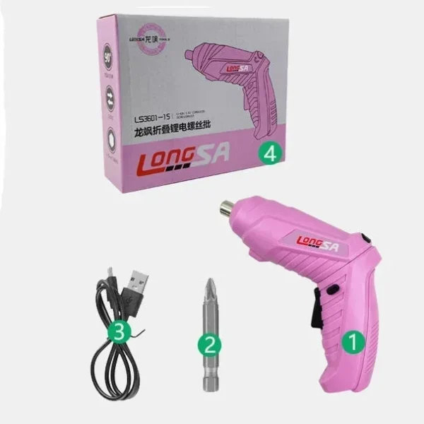 New Full Pink Electric Screwdriver Bit Battery with  Fast Charging - Image 6