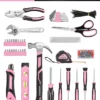 WORKPRO Pink Tool Kit - 236 Pieces Pink Tool Set with Easy Carrying Round Pouch, Household Tool Kit Perfect for DIY, Home Mainte
