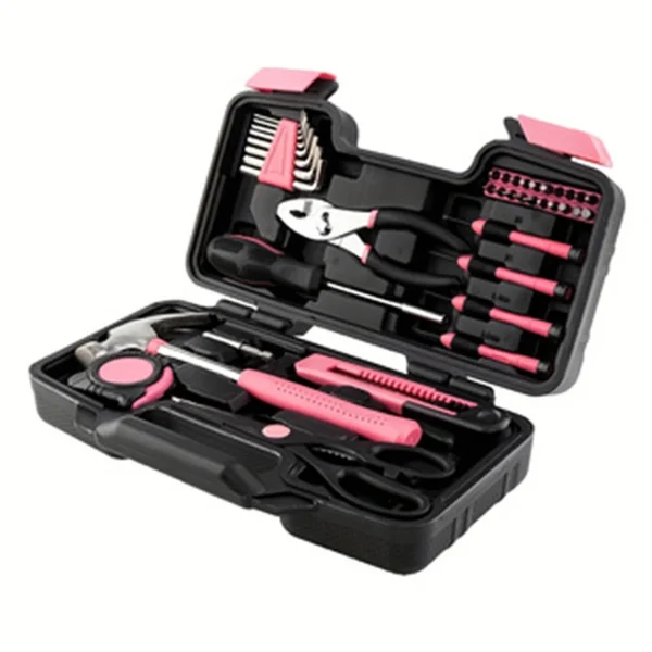 39-Piece All Purpose Household Pink Tool Kit for Girls, Ladies and Women - includes All Essential Tools for Home, Garage, Office and College Dormitory Use - Image 6