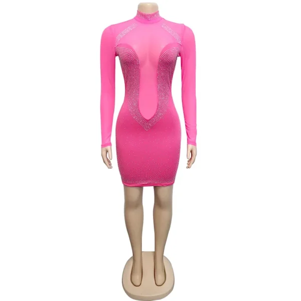 Glitter Diamond Mini Dress - Image 3