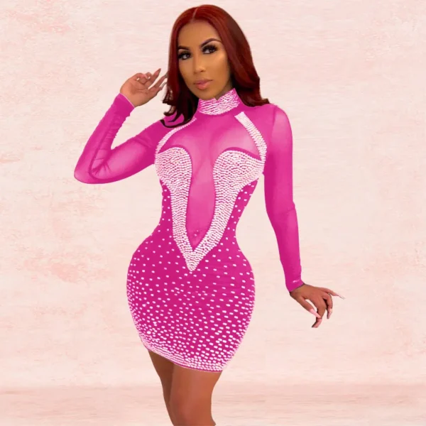 Glitter Diamond Mini Dress - Image 2