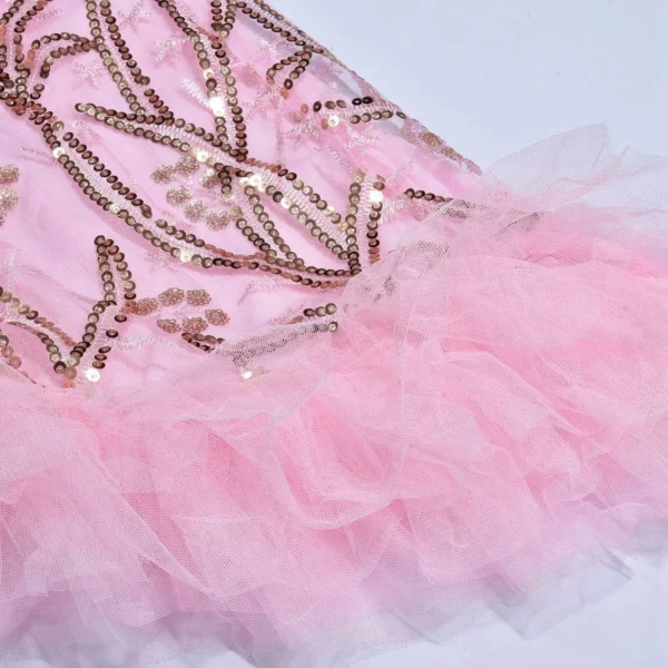 Sexy Sweet Mesh Ruffles Sequin Maxi Dress - Image 5