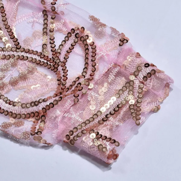 Sexy Sweet Mesh Ruffles Sequin Maxi Dress - Image 6