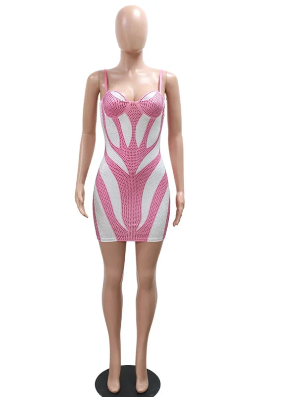 Glam Sleeveless Crystal Night Out Dress - Image 2